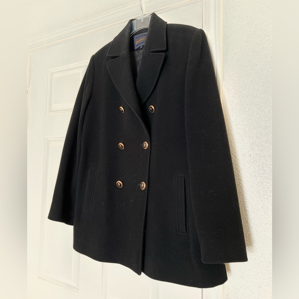 Black Women’s Wool Peacoat, Pendleton Black Wool Coat